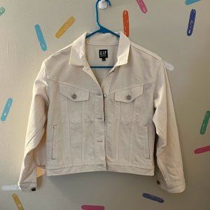 GAP | cropped white denim jean jeacket